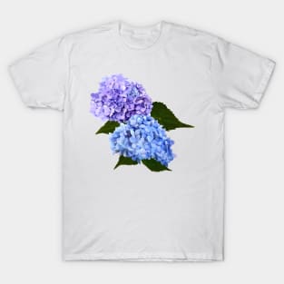 Two Hydrangea Blue and Lavender T-Shirt